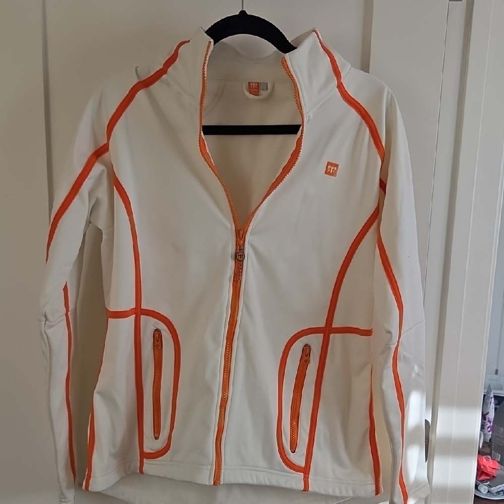 Ragnar Women's White Jacket with Orange Accents